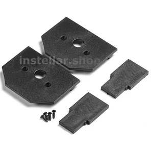 Торцевые заглушки для встраиваемого магнитного шинопровода под гарпунную систему с боковыми маскирующими вставками и заглушками, instellar