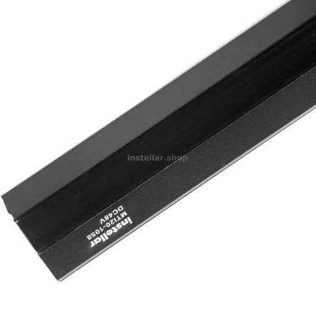 Встраиваемый магнитный шинопровод под гарпунную систему 2 метра черный (с верхней маскирующей вставкой и торцевыми заглушками), DC48V, instellar