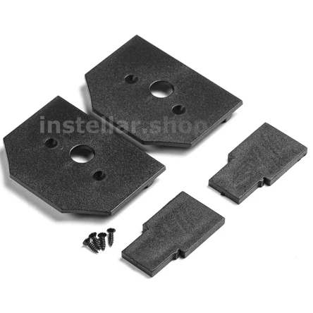 Торцевые заглушки для встраиваемого магнитного шинопровода под гарпунную систему с боковыми маскирующими вставками и заглушками, instellar